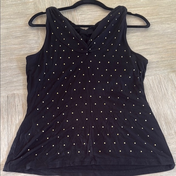 GUC Cache Black and Gold Women's Halter Top Sz M Gold Sequins - Picture 3 of 4